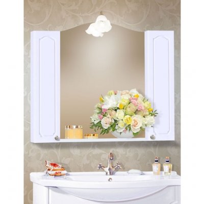 Зеркало с двумя шкафчиками для ванной Бриклаер Лючия 98